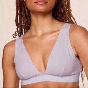 Nueskin Ribbed Cotton Women's Lilac bralette adjustable straps Size 1X